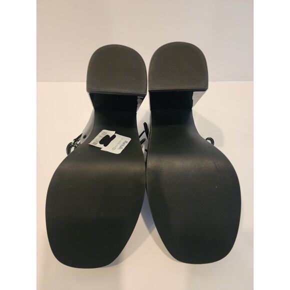 Steve Madden Twice Mary Jane Platform Heels 7.5 Black Patent - Picture 8 of 8